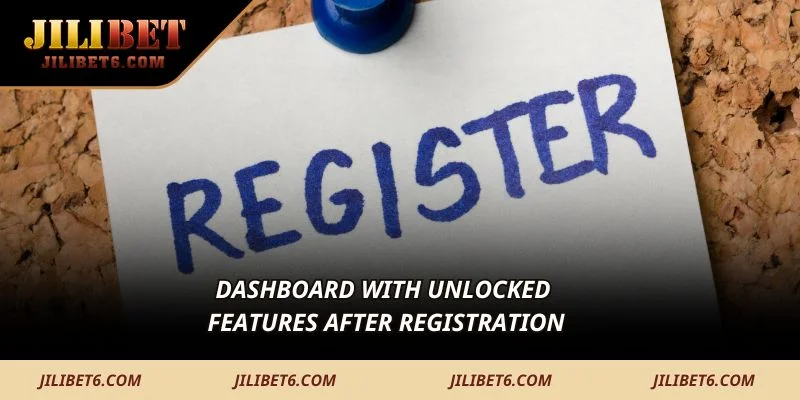 Dashboard with unlocked features after registration