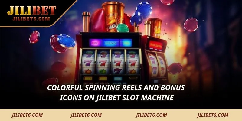 Colorful spinning reels and bonus icons on JILIBET slot machine
