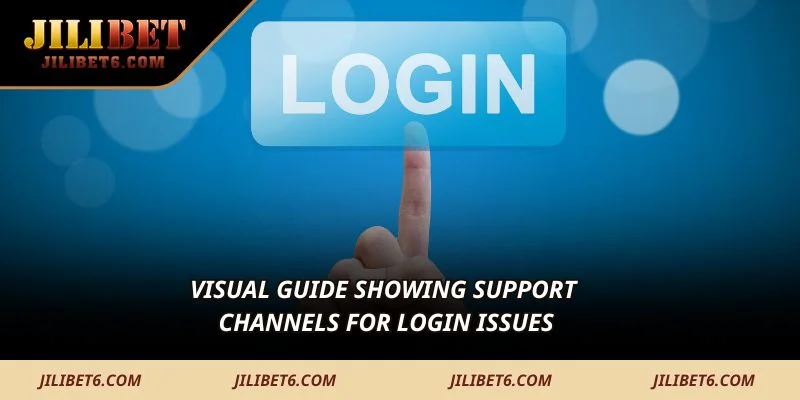 Visual guide showing support channels for login issues